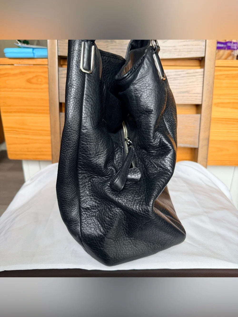 Coach Madison Phoebe pebbled leather shoulder bag in black
